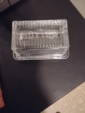 Large Deep Danish Crystal Covered Butter Dish Butter keeper Well Sealed to Ke...