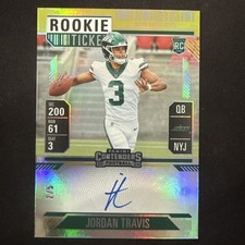 2024 Panini Contenders #105 Jordan Travis Goal Line Ticket /5 (AU,RC)