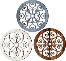 Blulu 3 Pieces Thicken Rustic Wall Decor Farmhouse Wall Art Decor Wood Hangin...