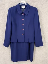 Collections for Le Suit Royal Blue Skirt Set Womens 14 Excellent Rayon Blend
