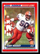 1990 SCORE NFL FOOTBALL ROOKIE Card #632 - TERRY WOODEN, Syracuse Orangemen. rookie card picture