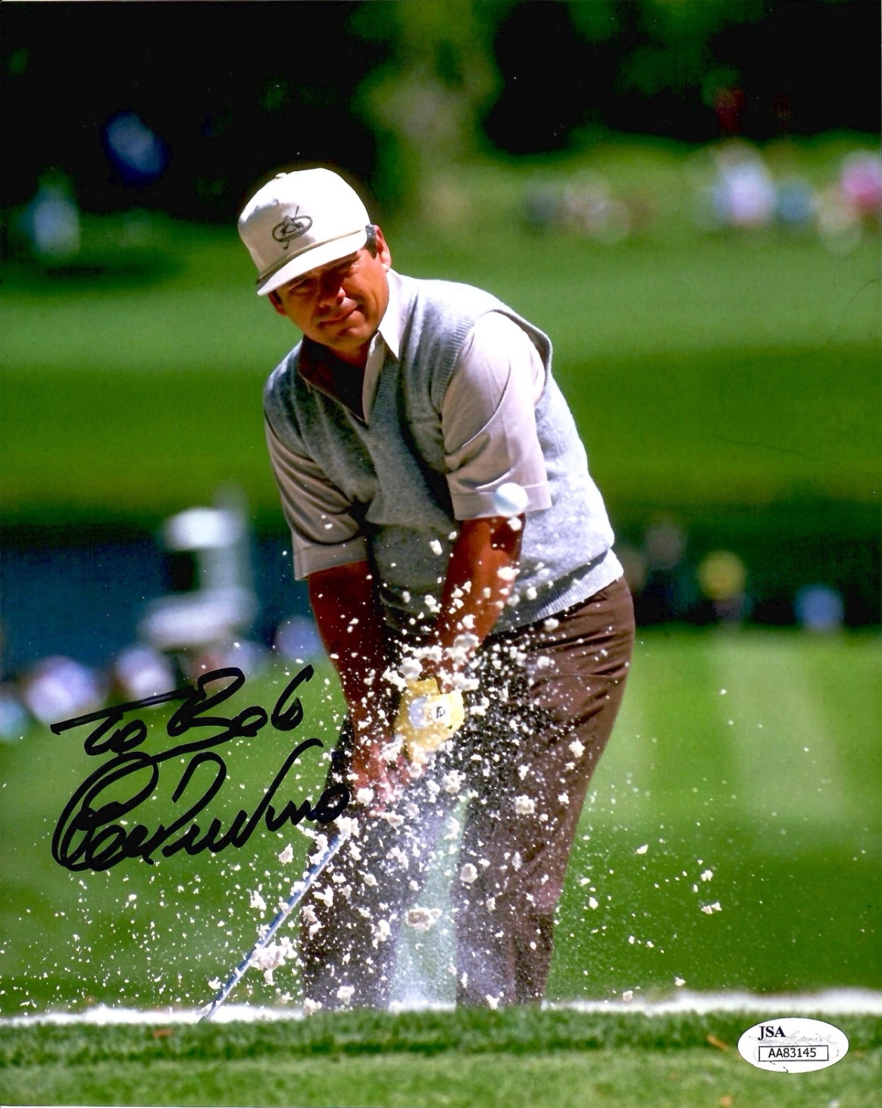Lee Trevino Autographed Signed HAND 8x10 COLOR PHOTO LEGENDARY GOLFER TO BOB JSA 