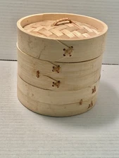 Bamboo Steamer Basket & Lid 20cm 3-Tier AVANTI Asian Natural Cooking Healthy