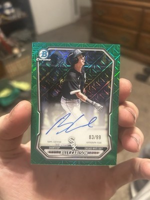2025 Bowman Chrome Rookie Autograph Billy Carlson Green Refractor 83/99