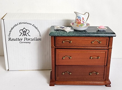 NEW Reutter Porzellan Dollhouse Miniature Marble Top Bathroom Dresser