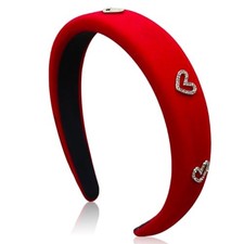 Valentine's Day Headband Heart Headband Glitterr Hair Band A-Red heart
