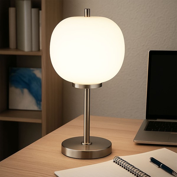 Tischleuchte Tischlampe Nachttischleuchte Schlafzimmerlampe Glaskugel H 45 Cm-image