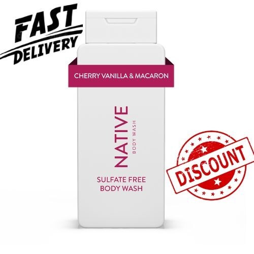 Native Natural Body Wash, Cherry & Vanilla Macaron, Sulfate Free, 18 oz - Picture 1 of 7