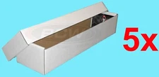5 BCW 800 COUNT 2-PIECE CARDBOARD CARD STORAGE BOXES and LID Trading Sports Case