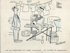 MORT WALKER ORIGINAL HAND SIGNED INK DRAWING SAT EVENING POST 1950's+COA    RARE