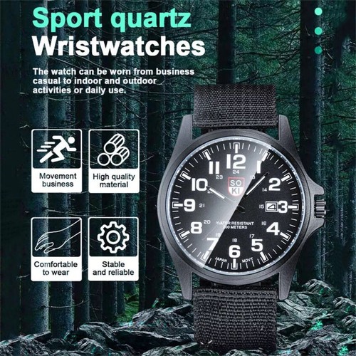 Mens Date Stainless Steel Military Sports Analog Quartz Army Wrist Watch New - Picture 5 of 10