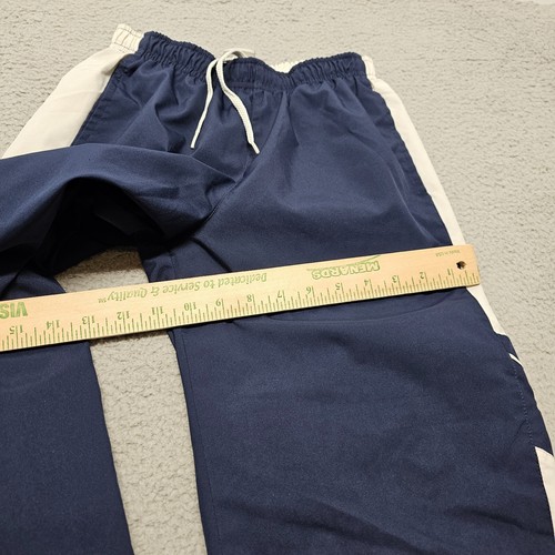 Vintage Nike Track Pants Boys Large L 14-16 Navy Blue White Side Zip Wind Pants - Picture 20 of 24