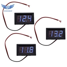 3Pack DC 4.5-30V Blue LED 3Digital Display Voltage Meter Voltmeter Panel