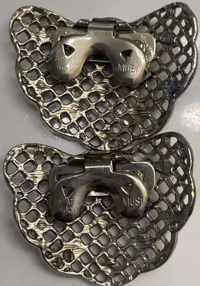 De colección MUSI Zapatos Clips Bufandas Red Enrejado Patrón Multi Estrás Firmado Foto 2 de 4