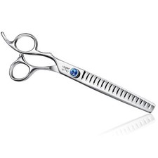 Left Handed 7" 18-Tooth Texturising Dog Grooming Chunkers Scissor Ergonomic C...