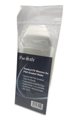 (50-Pack) Pro Safe Resealable Perfect Fit Sleeves - PSA Graded Slab Size