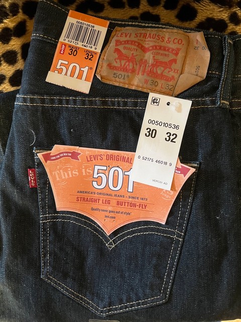Levis 501 Jeans Authentic Button Fly 