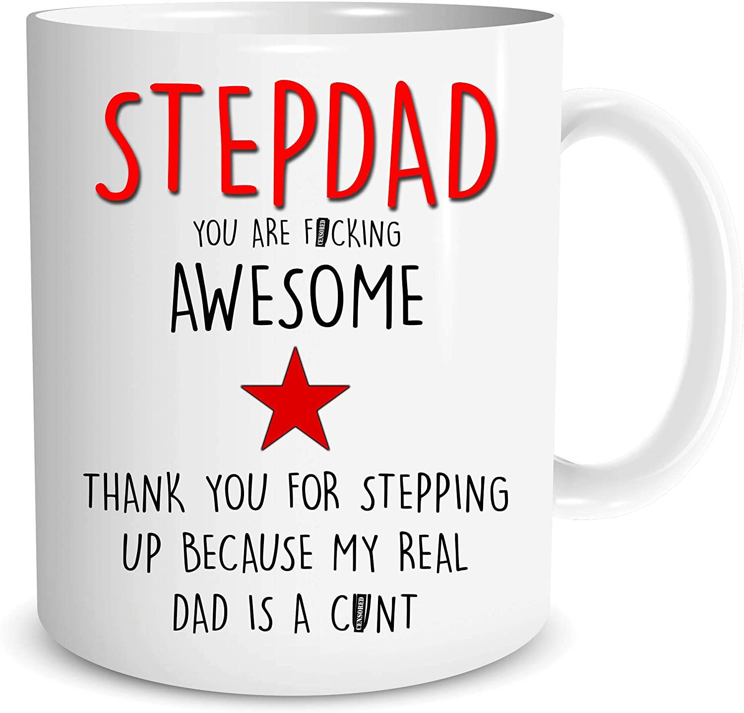 Stepdad Gift Idea - Coffee Mug for Birthday or Father’s Day - Classic White