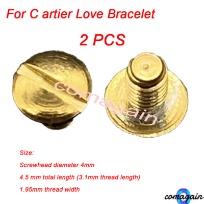 2 PCS For C artier Love Bracelet Yellow Gold Screws Replacement Parts 4.5mm