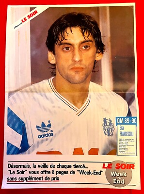 Maillot OM Olympique De Marseille 1989-1990 - Francescoli - Taille XXS - Homme - Vintage