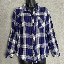 Rails Womens Plaid Flannel Button Up Top Size S Purple Country Ranch Western