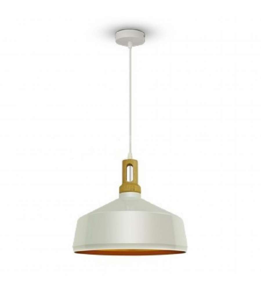 Lampadario LED in Metallo a Coppa con Portalampada E27 (Max 60W) Colore Bianco L