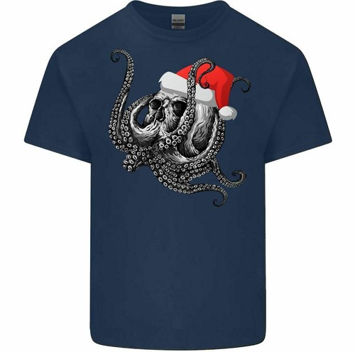 Christmas Cthulhu Skull T-Shirt Kraken Octopus Scuba Diver Diving Biker Tee Top - Picture 26 of 30