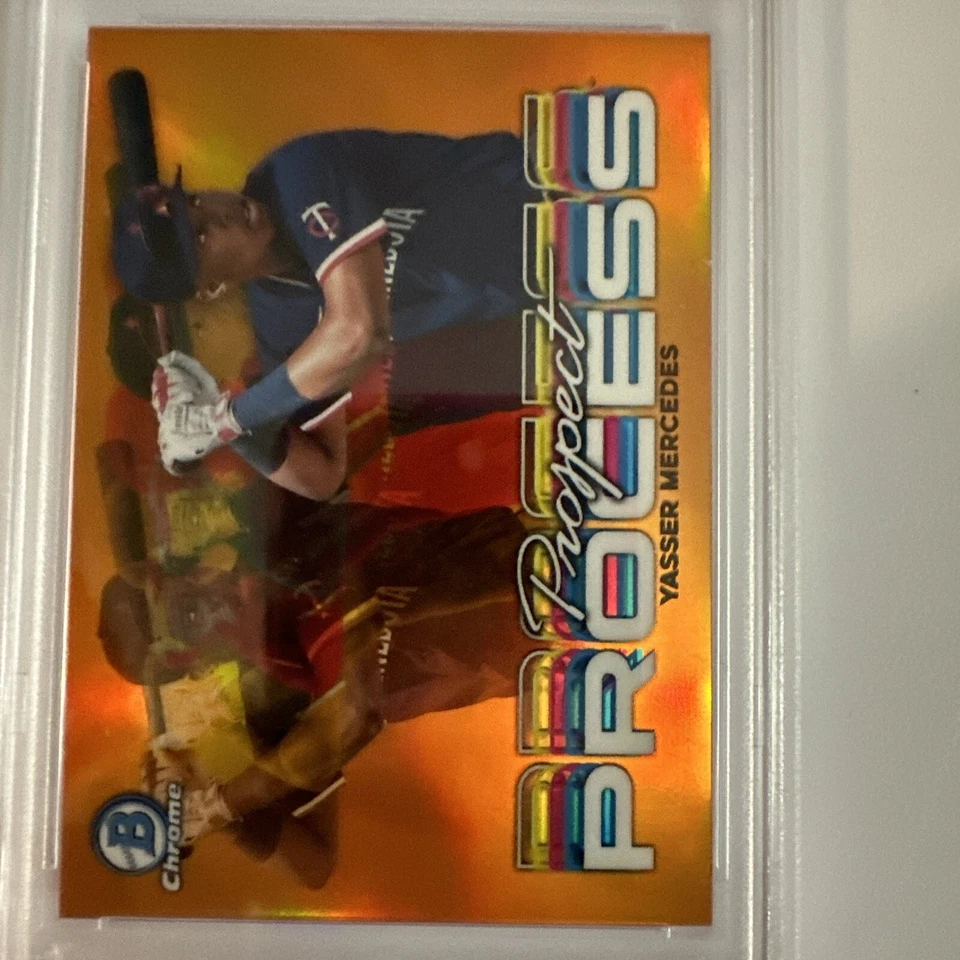 2023 Bowman Chrome Yasser Mercedes #PRP14 Prospect Process Orange Ref /25 PSA 10 - Image 3 of 4
