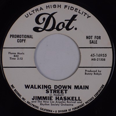 JIMMIE HASKELL: Walking Down Main Street / On Wilshire DOT Promo Pop 45