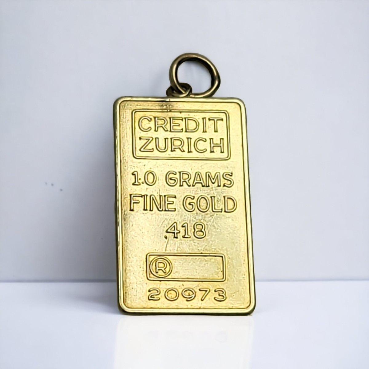 Vintage 10K Gold Pendant Charm CREDIT ZURICH GRAMS Fine Gold Bar  Ingot