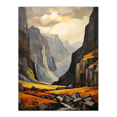 Glencoe-Schlucht atmosphärisches Sonnenlicht durchbricht Wolken Wandbild Poster Druck
