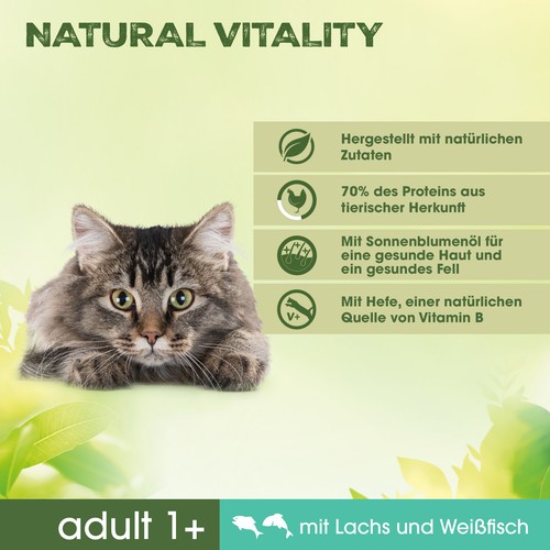 6x650g Perfect Fit Katzenfutter Trocken Natural Vitality Adult  Lachs&Weißfisch - Bild 2 von 6
