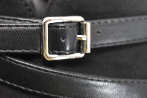 City Chic Wide Fit Carrie Shootie Peep Toe 3" Block Heel Black Suede Size 39/8.5 - Picture 9 of 11