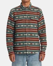 RVCA Men's BLANKET LS Flannel Shirt - TEA - Large - NWT