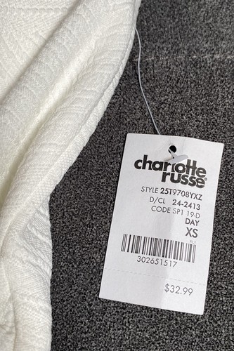 Charlotte Russe White Dress With Straps Size XS NWT - Picture 6 of 14