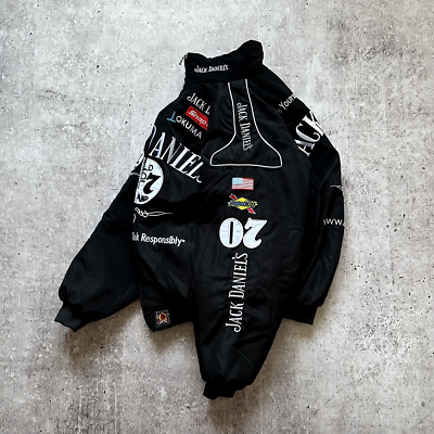 Jack Daniels Vintage Nascar Chevrolet Racing Nylon Black Jacket