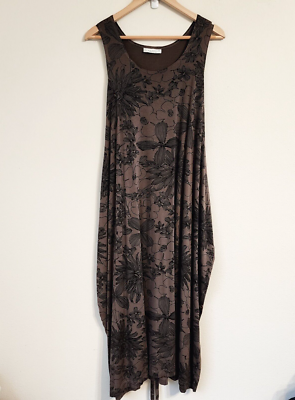Bryn Walker Floral Jersey Knit Maxi Shift Dress Sz M Viscose Bohemian Lagen  Look | eBay