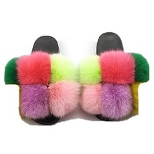fur slides women