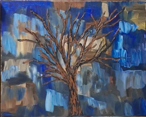 Old Knowledge, Acrylic Painting - 16x20 Hand Painted Artwork on Canvas