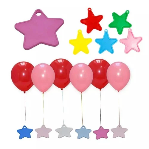 5-100-COLOUR-Balloon Shape-Weight-Plastic-For-Helium-Foil-Ballons-Any-Occasions