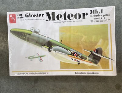 AMT Gloster Meteor MK-1 Fighter Jet Model Kit 1/48 Scale New/Sealed
