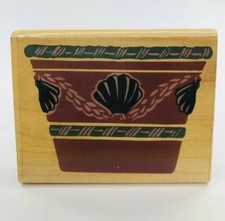 1993 Posh Impressions Terra Cotta Potta Wooden Rubber Stamp 2.5 x 2.5 