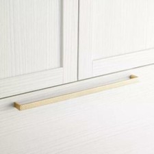 Signature Hardware Grohl 24" Hammered Brass Appliance Pull, Satin Brass