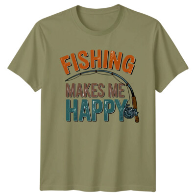 Angeln macht mich glücklich Herren T-Shirt Outdoor Hobbys Tee