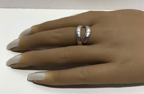 VINTAGE TAXCO 925 STERLING SILVER BYPASS RING SIZE 8.5 - Picture 2 of 14