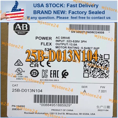 1PC New  NEW PLC PowerFlex 525  25B-D013N104  AC Drive