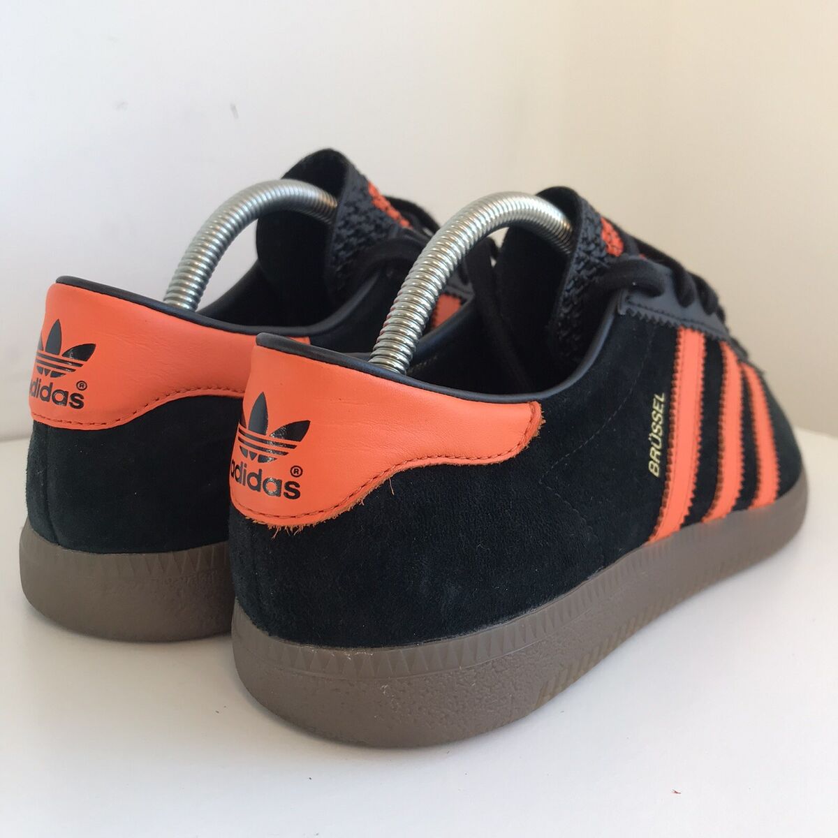 Adidas Brussels Size 8.5 & 9 Black Orange Suede City Series Adidas Brussels Size 8.5 & 9 Black Orange Suede City Series
