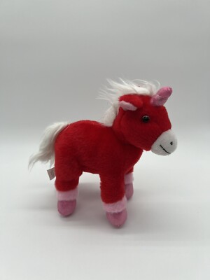 Russ Plush Make Someone Happy Love Unicorn 6  Standing Stuffed Toy Red Ship