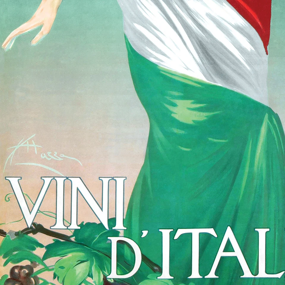 Poster Wines of Italy, 1920 | 17x47" Big size | Vintage Italian ad, Bar wall art - Image 4 of 4