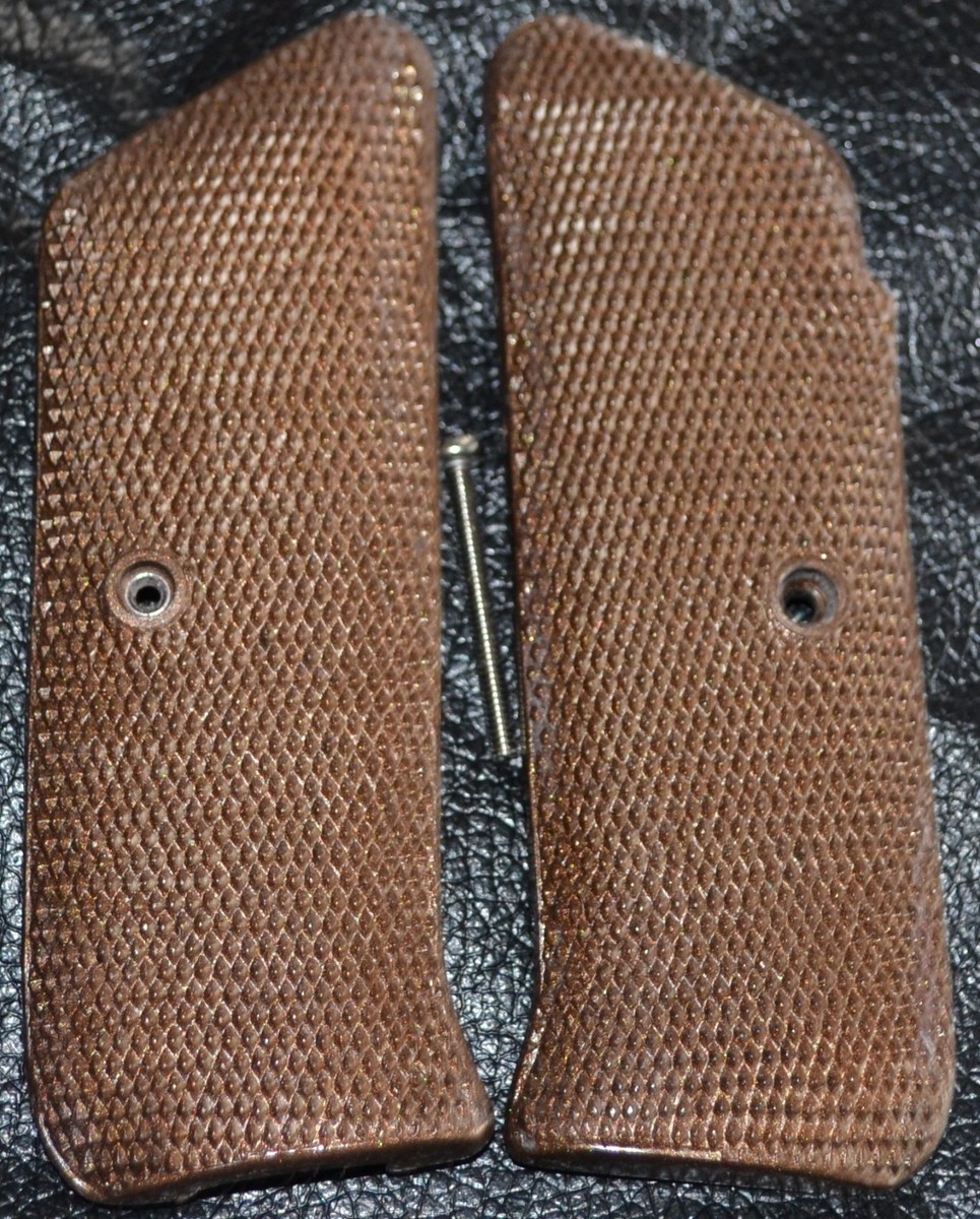 Colt woodsman Gen 1 pistol grips dark brown plastic with screw | eBay